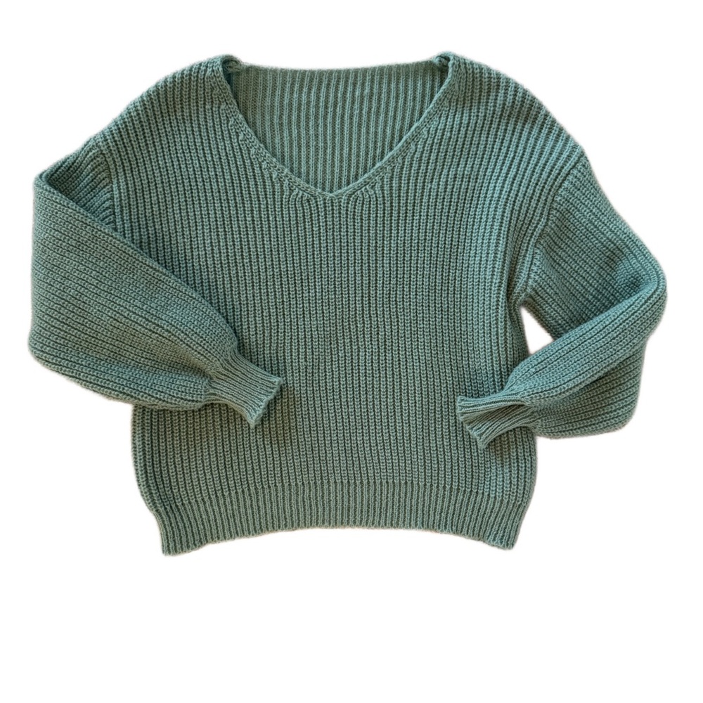Women's Seafoam V-Neck Sweater